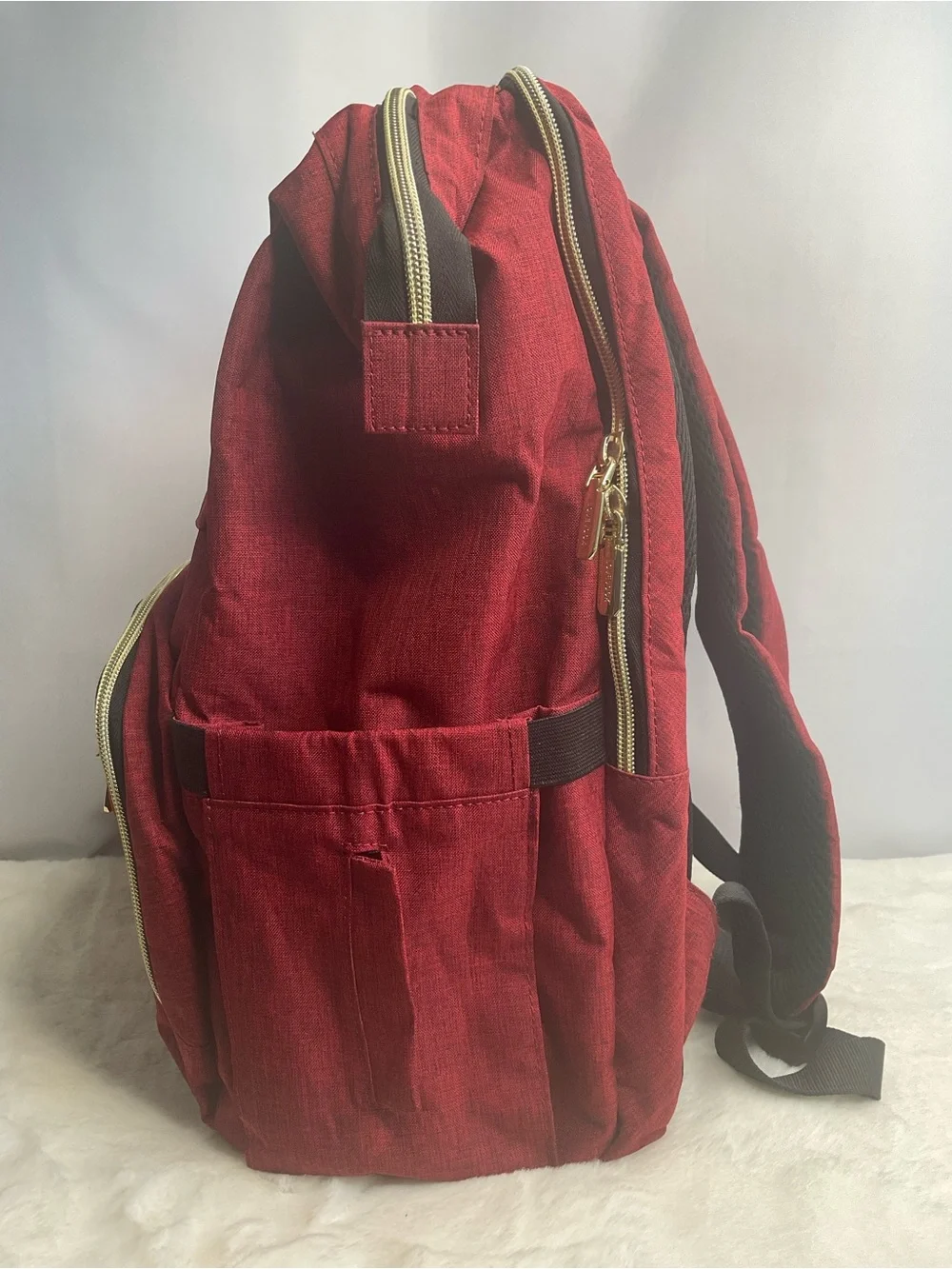 LOVEVOOK Red Travel / Diaper Backpack – Multi-Compartment Laptop & Mom Bag